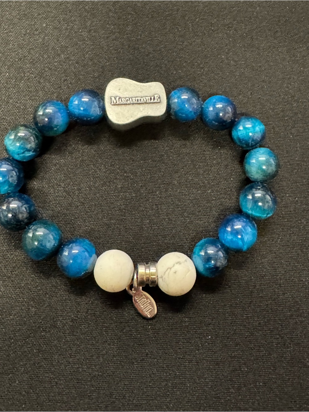 Margaritaville Blue Beaded Stretch Bracelet with Guitar Charm by Strung - Picture 4 of 4